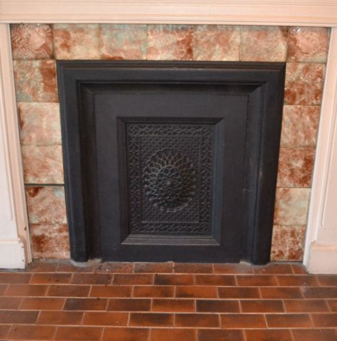 Tile set and fireplace front from 1890 Victorian House