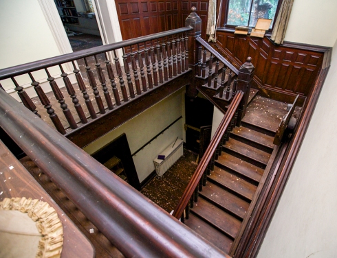 This incredible staircase is one of the many architectural elements that can be salvaged from a house or structure.